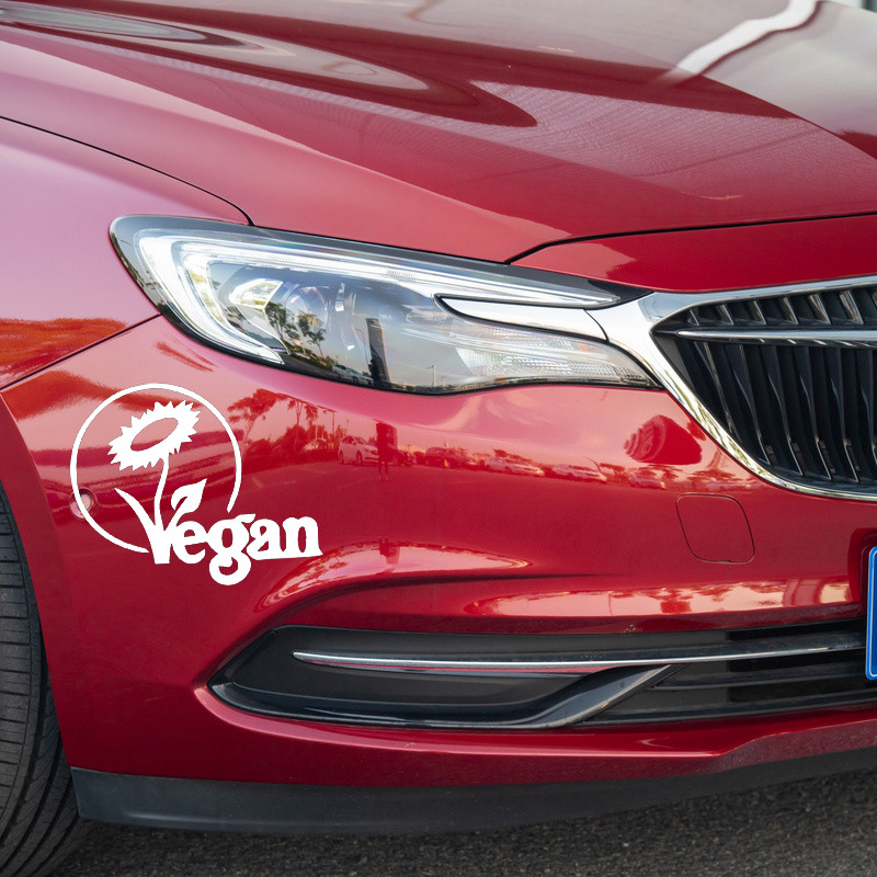 16,6 x 13,7 CM veganiškos asmenybės viniliniai lipdukai automobilių lipdukų dekoravimo priedai, skirti Skoda lipdukams