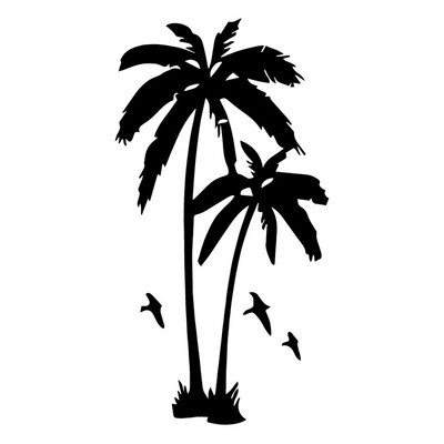 9.2X17.5CM кокосова палма Декорация на задното предно стъкло Винилов стикер за кола за стикер HUMMER