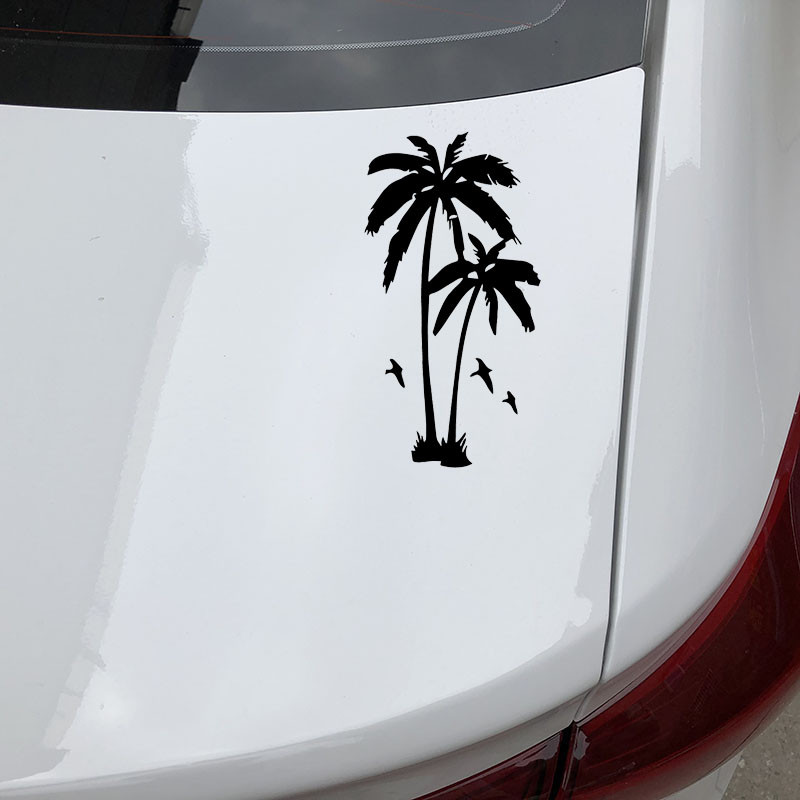 9,2x17,5 cm kookospalmipuust tagumise esiklaasi kaunistusega vinüülist autokleebis HUMMERi kleebisele