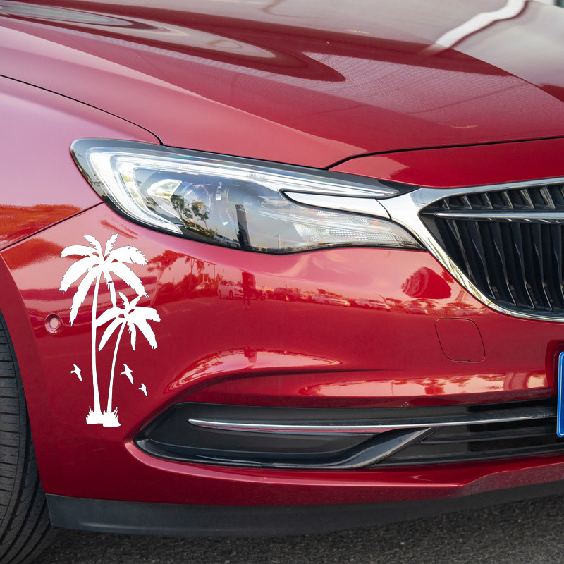 9,2x17,5 cm kookospalmipuust tagumise esiklaasi kaunistusega vinüülist autokleebis HUMMERi kleebisele