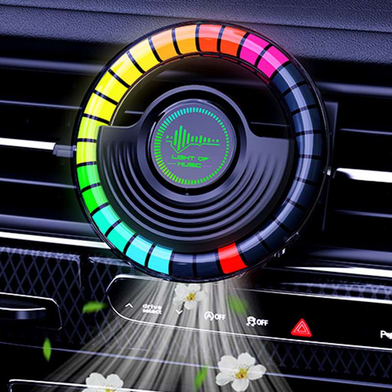 Automobilių aromaterapijos pikapo lemputė 450 mAh Aromaterapijos ritmo lempa ventiliacijos spaustukas oro gaivikliai kvapų APP valdymas automobiliams