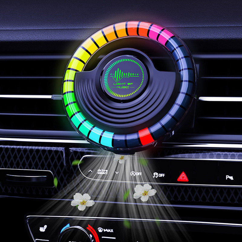 Automobilių aromaterapijos pikapo lemputė 450 mAh Aromaterapijos ritmo lempa ventiliacijos spaustukas oro gaivikliai kvapų APP valdymas automobiliams