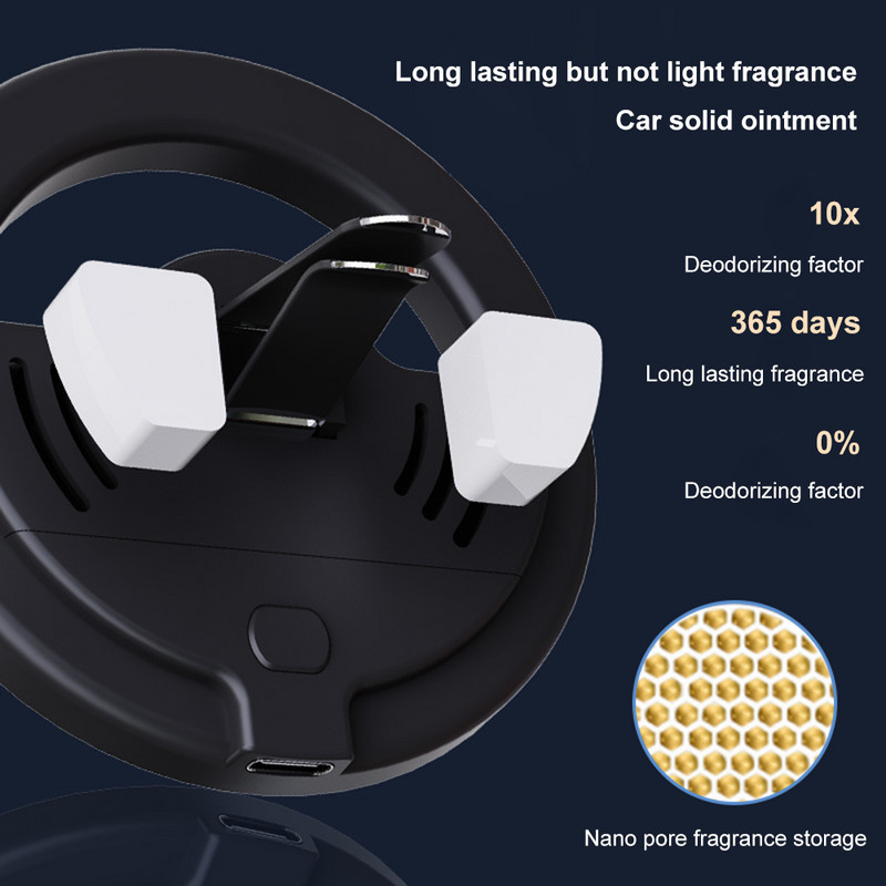Automobilių aromaterapijos pikapo lemputė 450 mAh Aromaterapijos ritmo lempa ventiliacijos spaustukas oro gaivikliai kvapų APP valdymas automobiliams