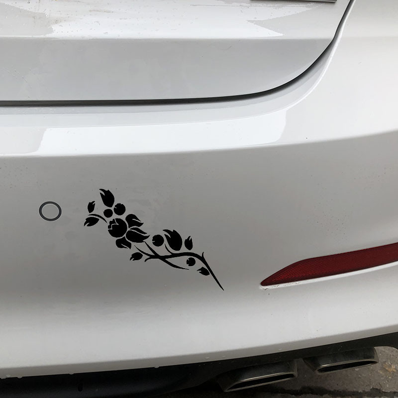 Hanafuji loominguline aknaklaas, vinüülkleebised lilleline kunst autokleebis auto stiiliga kaunistus 5,8 x 17 cm