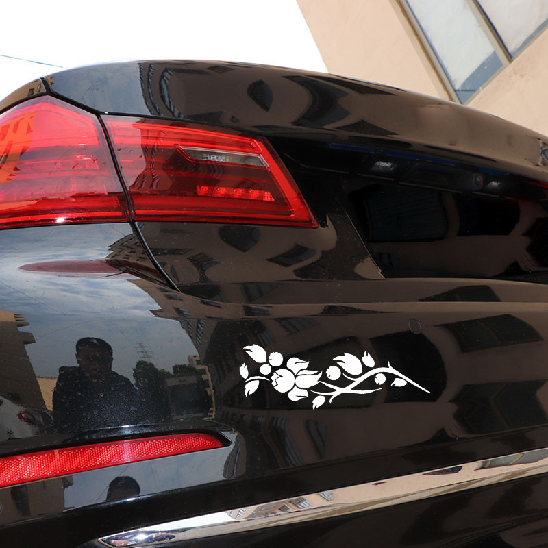 Hanafuji loominguline aknaklaas, vinüülkleebised lilleline kunst autokleebis auto stiiliga kaunistus 5,8 x 17 cm
