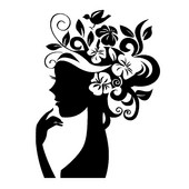 12,1 cm * 16,3 cm salono moterų plaukų asmenybės lipdukai Vinilo lipdukai juodi/sidabriniai VW lipdukams