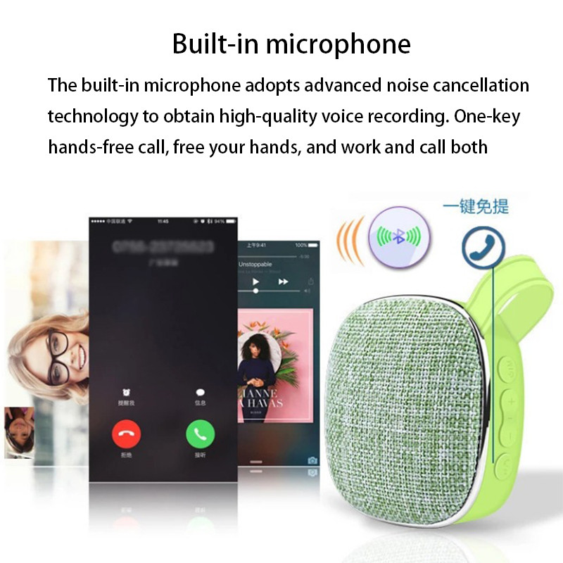 Kaasaskantavad juhtmevabad Bluetooth-kõlarid välistingimustes kasutatavad riidest minikõlarid USB-liidesega TF-kaardi stereo-subwoofer juhtmevabad stereokõlarid