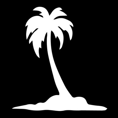 15.1X16.5CM stablo kokosove palme Dekoracija prozora kamiona Naljepnica automobila Vinilne naljepnice za Honda naljepnice