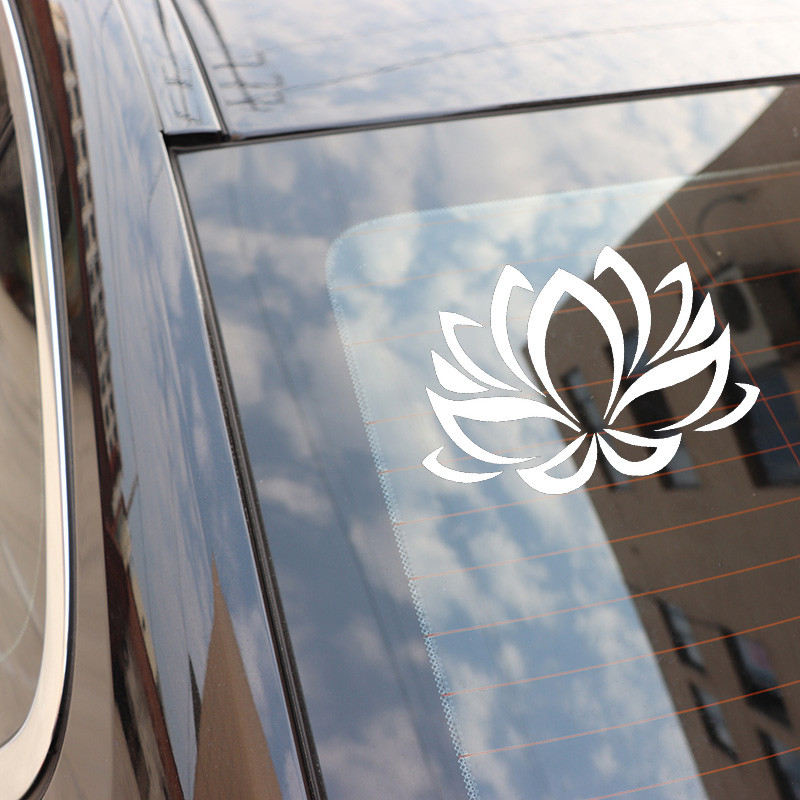 FLOARE DE LOTUS Decor pentru fereastră de modă Autocolante autocolante Piese auto 16,7X11,4CM