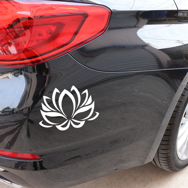 FLOARE DE LOTUS Decor pentru fereastră de modă Autocolante autocolante Piese auto 16,7X11,4CM