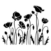 17,8x14,8 cm aguonų gėlių durų langų automobilio lipdukų dekoravimo priedai, skirti Chrysler lipdukui