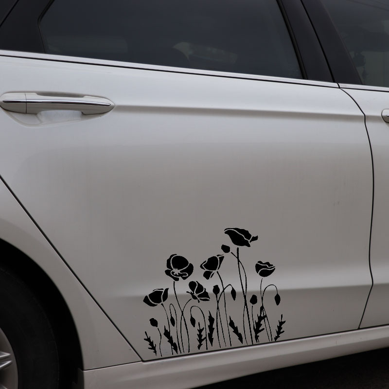 17,8x14,8 cm aguonų gėlių durų langų automobilio lipdukų dekoravimo priedai, skirti Chrysler lipdukui