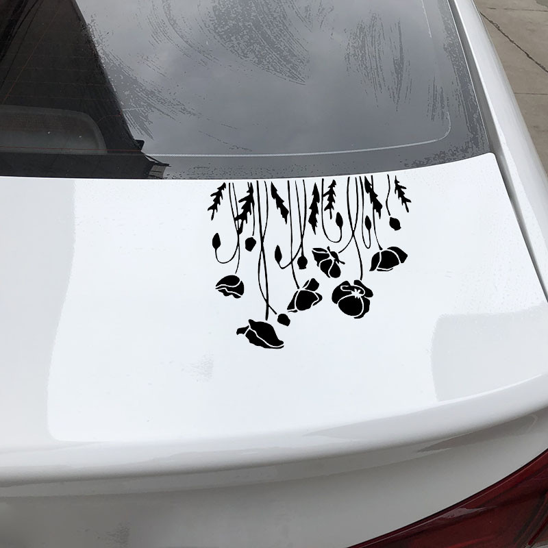 17,8x14,8 cm aguonų gėlių durų langų automobilio lipdukų dekoravimo priedai, skirti Chrysler lipdukui