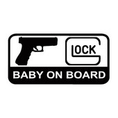 GLOCK BABY ON BOARD Personažo puošmena Vinilinis automobilio lipdukas, atspindintis lazerinis 3D automobilio lipdukas Automobilio stiliaus lipdukas 15,7 cm*7,9 cm