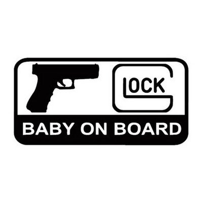 GLOCK BABY ON BOARD Personažo puošmena Vinilinis automobilio lipdukas, atspindintis lazerinis 3D automobilio lipdukas Automobilio stiliaus lipdukas 15,7 cm*7,9 cm