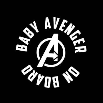 13,1cm*13cm BABY AVENGER ON BOARD Αστεία αυτοκόλλητο βινυλίου ασφαλείας Αυτοκόλλητο Αυτοκόλλητο Αυτοκόλλητο από βινύλιο μαύρο ασημί για αυτοκόλλητα Volkswagen