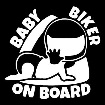 Baby Biker on Board Αυτοκόλλητο Αυτοκινήτου Vinyl Decal Αδιάβροχα αυτοκόλλητα στο πίσω παράθυρο του προφυλακτήρα φορτηγού