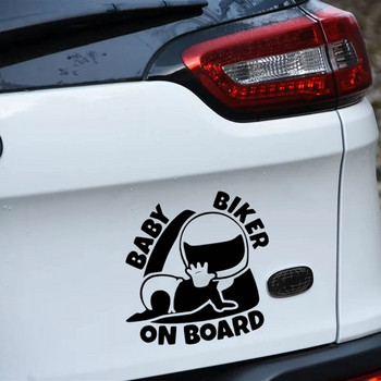 Baby Biker on Board Αυτοκόλλητο Αυτοκινήτου Vinyl Decal Αδιάβροχα αυτοκόλλητα στο πίσω παράθυρο του προφυλακτήρα φορτηγού