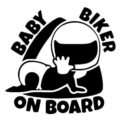 Baby Biker borta automašīnu uzlīme Vinila uzlīmes ūdensizturīgas uzlīmes uz kravas automašīnas bufera aizmugurējā loga