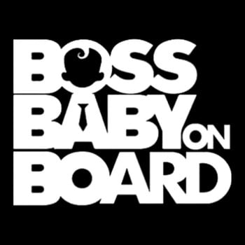 17.8CM*13.5CM Boss Baby On Board Funny Car Decals Sticker Decoratice Black/Silver for ford Stickers