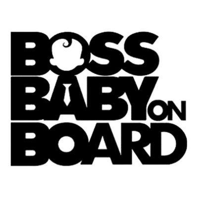 17,8 cm * 13,5 cm Boss Baby On Board Vtipné nálepky na auto Dekoratívne čierne/strieborné pre Ford Samolepky