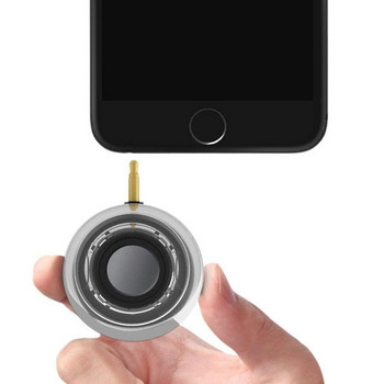 Бял 3,5 мм Aux аудио жак Мини безжичен мощен кристален високоговорител за смарт телефон, таблет, преносим HIFI 3D съраунд високоговорител за телефон