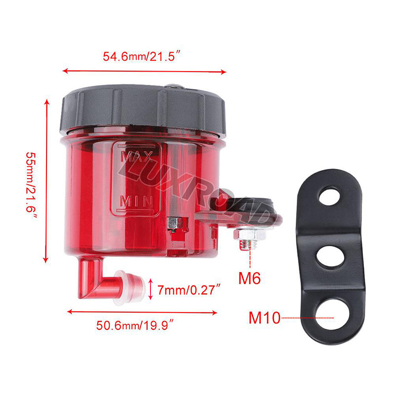 Universalus stabdžių rezervuaras priekinis skysčių butelis Motociklo pagrindinė sankabos alyvos taurė cilindro laikiklis Motocicleta priedai Juoda raudona