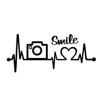 1 PCS 16.8CM*7.3CM Camera Photography Lover Heartbeat Vinyl Motorcycle Car Sticker for Buick Sticker