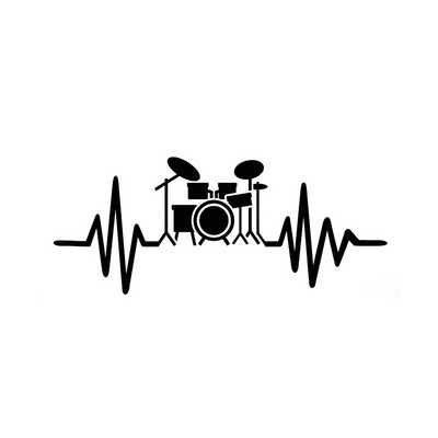 1 buc 15,1 cm * 6,2 cm set de tobe pentru baterist muzician iubitor de muzică rock vinil pentru autocolante Cadillac