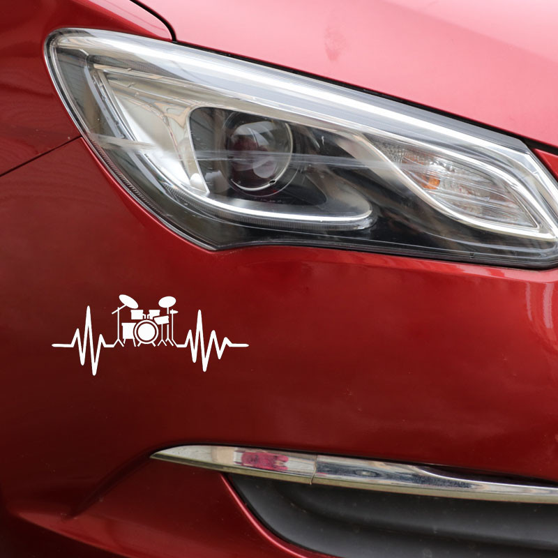 1 buc 15,1 cm * 6,2 cm set de tobe pentru baterist muzician iubitor de muzică rock vinil pentru autocolante Cadillac