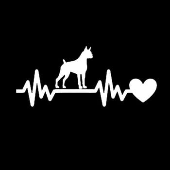 Boxer Dog Heartbeat Lifeline Αυτοκόλλητα Αυτοκινήτου Vinyl Decal Αυτοκίνητο Styling Φορτηγό Μοτοσικλέτας Διακόσμηση 19*8.2CM