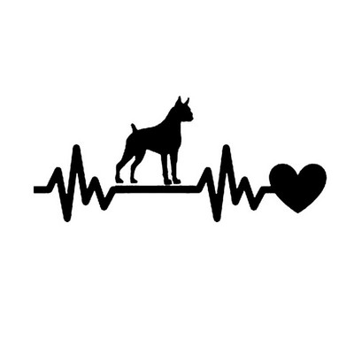 Boxer Dog Heartbeat Lifeline Αυτοκόλλητα Αυτοκινήτου Vinyl Decal Αυτοκίνητο Styling Φορτηγό Μοτοσικλέτας Διακόσμηση 19*8.2CM