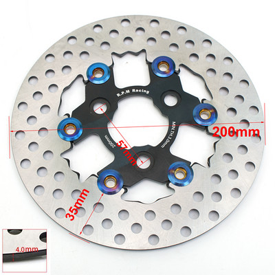 200 mm apgr./min. disku bremzes, 3 atveres, 57 mm, 70 mm motocikla peldošā diska rotora suports universāls priekšējais aizmugurējais ritenis Yamaha motorolleriem Niu