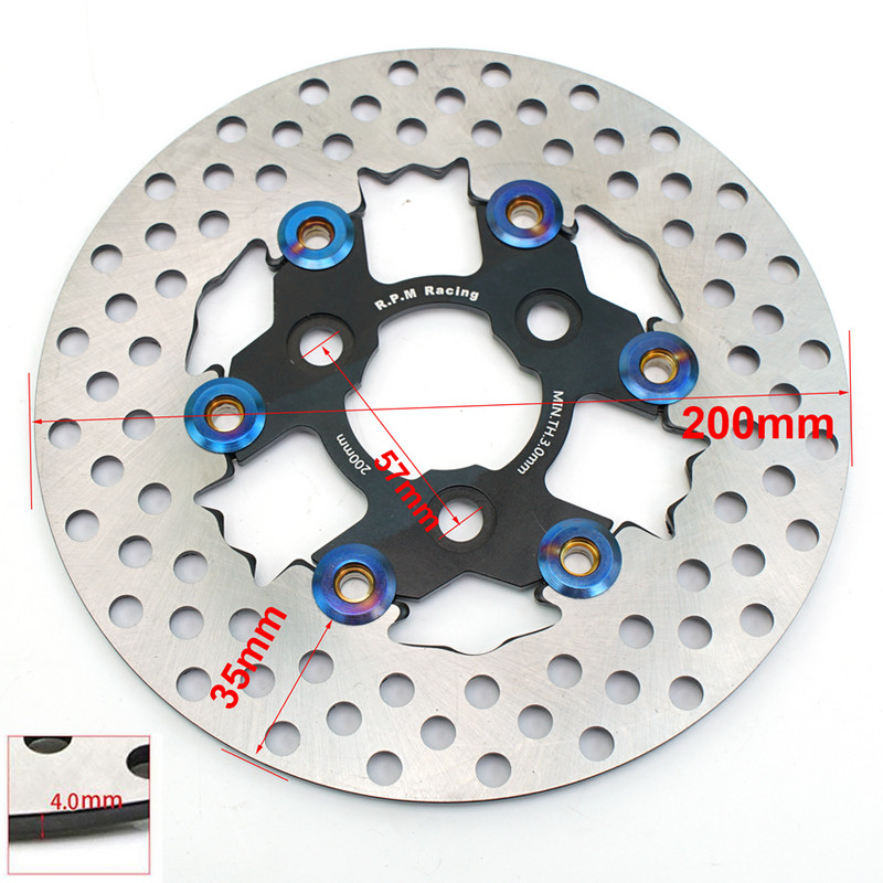 200 mm aps./min. diskinis stabdys 3 skylės 57 mm 70 mm motociklo slankiojo disko rotoriaus apkaba Universalus priekinis galinis ratas skirtas Yamaha motoroleriams Niu