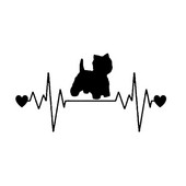 20x10cm Westie Heartbeat Lifeline lai autokleebis Kleebis koer West Highlandi autopea kujundamine autotarvikud Vinüülkleebis