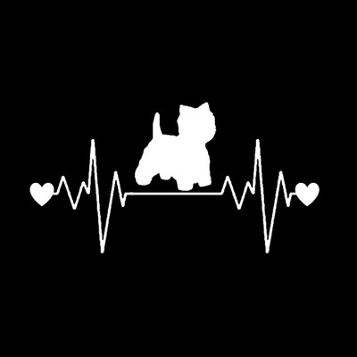 20x10cm Westie Heartbeat Lifeline lai autokleebis Kleebis koer West Highlandi autopea kujundamine autotarvikud Vinüülkleebis