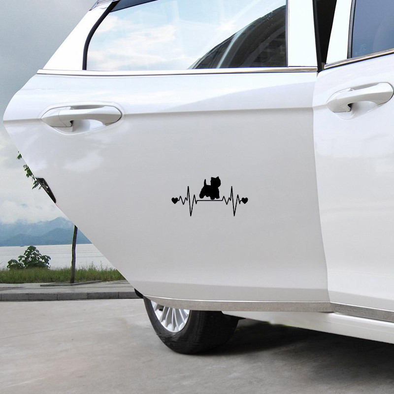 20x10 cm Westie Heartbeat Lifeline platus automobilio lipdukas Lipdukas šuniui Vakarų aukštailendo automobilio galvutės formavimas automobilio priedai Vinilo lipdukas