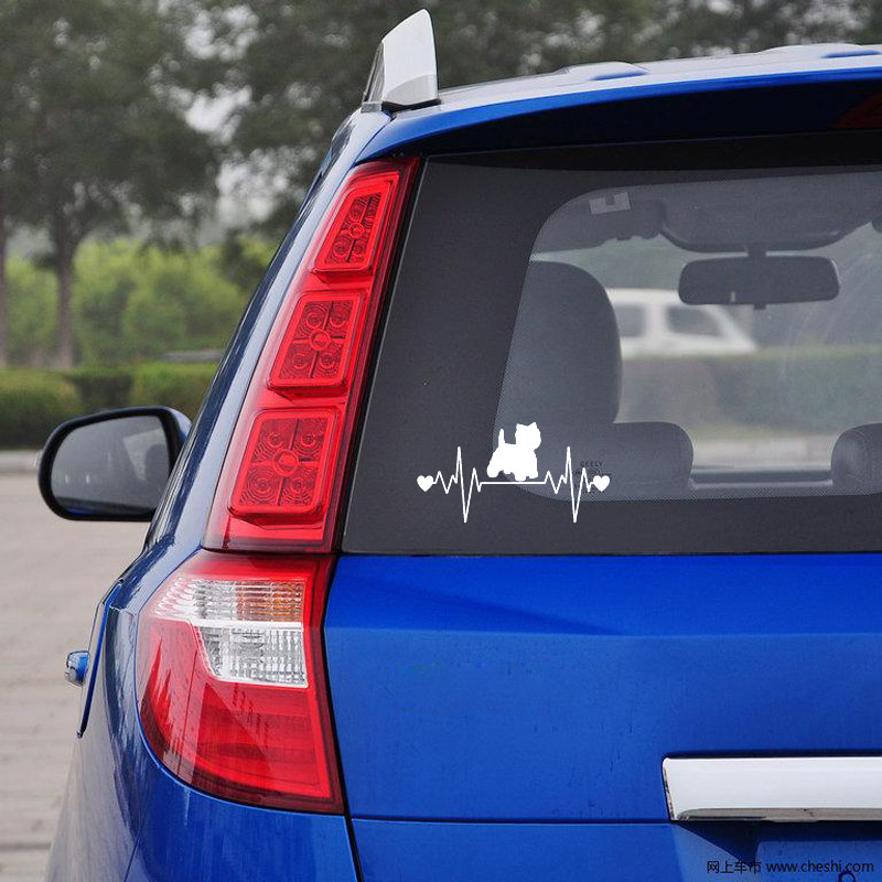 20x10 cm Westie Heartbeat Lifeline platus automobilio lipdukas Lipdukas šuniui Vakarų aukštailendo automobilio galvutės formavimas automobilio priedai Vinilo lipdukas