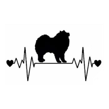 1 ΤΕΜ 15,9cm*8,3cm Cute Samoyed Dog Rescue Heartbeat Lifeline Vinyl Motorcycle Αυτοκόλλητο για ford Αυτοκόλλητα