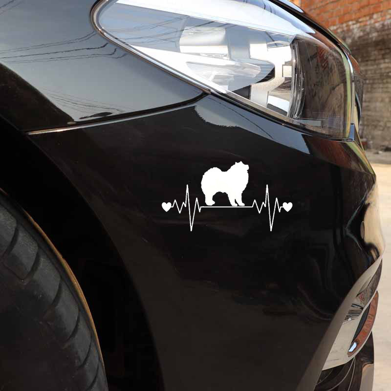1 vnt. 15,9 cm * 8,3 CM mielas samojedų šunų gelbėjimo širdies plakimas „Lifeline“ vinilinis motociklo automobilio lipdukas „Ford“ lipdukams