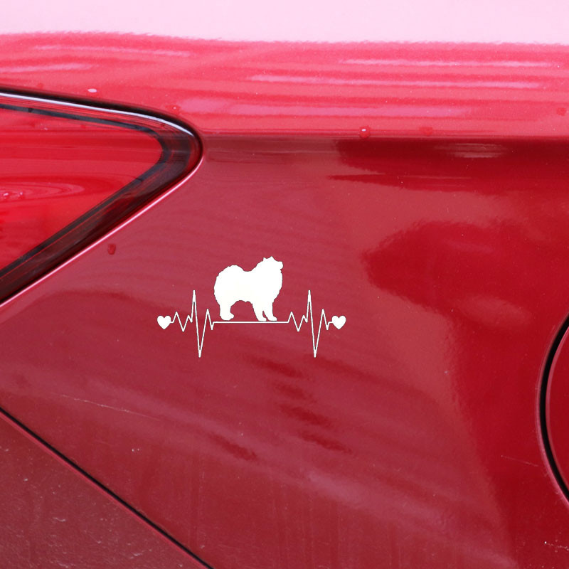 1 vnt. 15,9 cm * 8,3 CM mielas samojedų šunų gelbėjimo širdies plakimas „Lifeline“ vinilinis motociklo automobilio lipdukas „Ford“ lipdukams