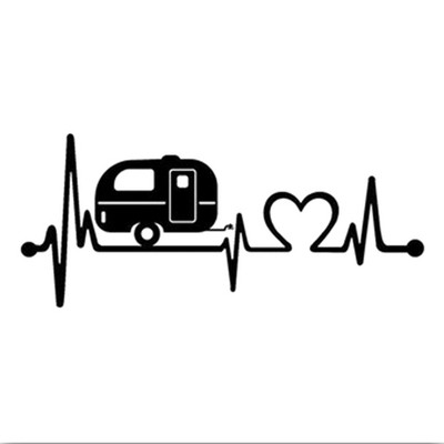 Autokleebis Haagissuvila Love Heartbeat Camper kereakna kleebised Auto stiiliga vinüülkleebised 19 cm X 8,3 cm