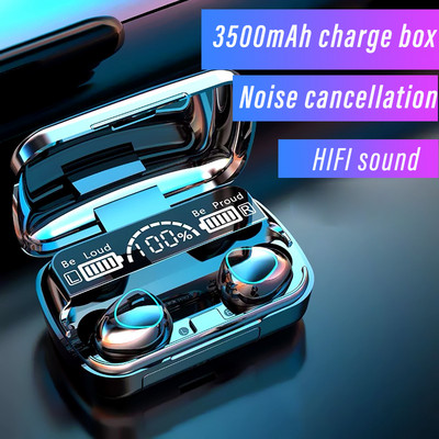 TWS Bluetooth слушалки 3500mAh кутия за зареждане Безжични слушалки Fone Стерео безжични слушалки с микрофон Спортни водоустойчиви слушалки