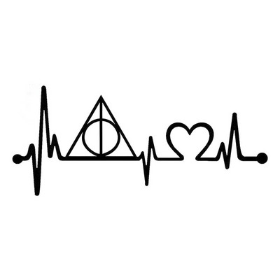 1 бр. Deathly Hallows Heartbeat Lifeline Винилов стикер за кола Декоративни стикери за стил на кола 19 см * 8,3 см