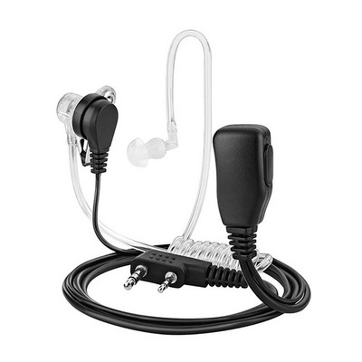2 Pin PTT MIC peakomplekti akustilise toruga kõrvasisene kõrvaklapp Kenwoodi TYT Baofeng UV-5R BF-888S CB raadiotarvikute jaoks