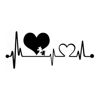 16,6cm*7,2cm Αυτοκόλλητο αυτοκινήτου Autism Heartbeat Lifeline Creative Car Styling Decal