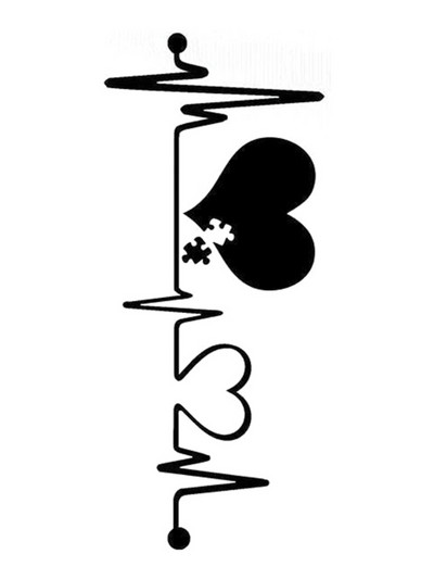 16,6cm*7,2cm Αυτοκόλλητο αυτοκινήτου Autism Heartbeat Lifeline Creative Car Styling Decal