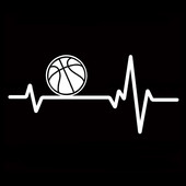 1 vnt 15cm*6,9cm Soprt Ball Basketball Heartbeat Vinilinis juodas/sidabrinis automobilio lipdukas, skirtas Chrysler lipdukui