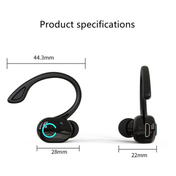 Безжични слушалки Bluetooth слушалка Мини кука за уши Спорт против загуба на музикално обаждане Скрити тапи за уши С микрофон за смарт телефон