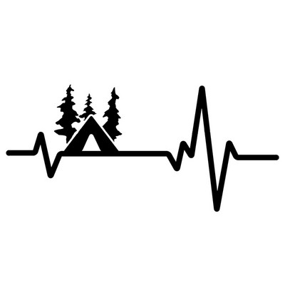 1 vnt. 16,6 cm* 7,7 CM smagi stovykla Eagle Scouts Fishing Heartbeat Vinilinis juodas/sidabrinis automobilio lipdukas, skirtas Toyota lipdukams